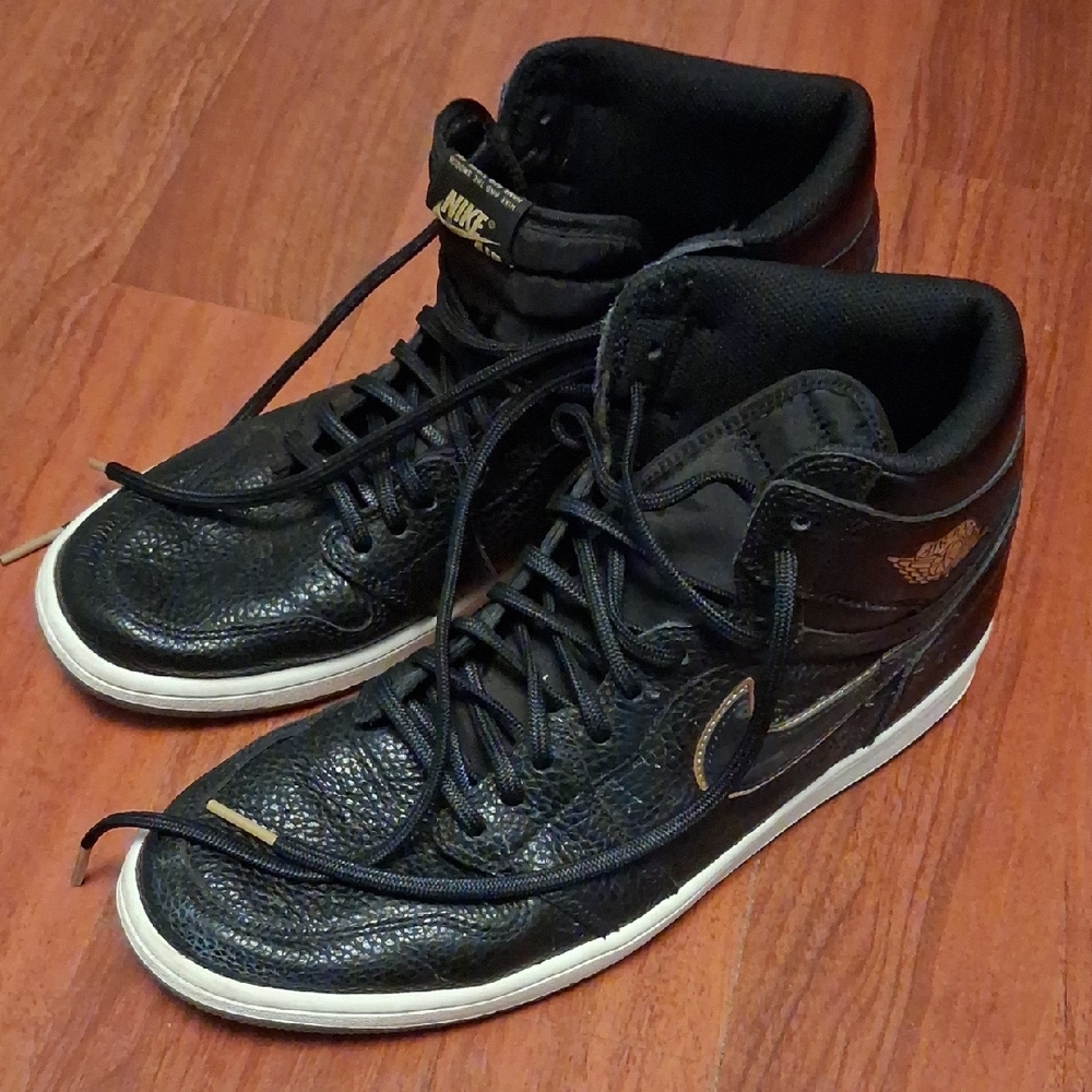 Jordan 1 Hi City Of Flight Black and Gold Men's High-Top Sneakers Size 12